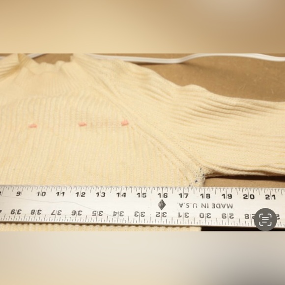 SXA Sweater Dress Stretch Sz Small Ivory Midi Length Korean Fashion Chunky Knit - Picture 6 of 10